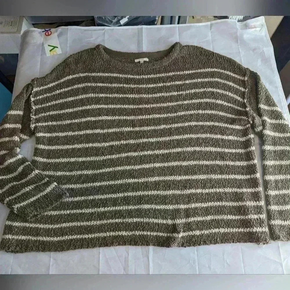 Easel Los Angels Women's Brown Oversized Long Sleeve Pull Over Sweater Sz M Flaw - Picture 4 of 12